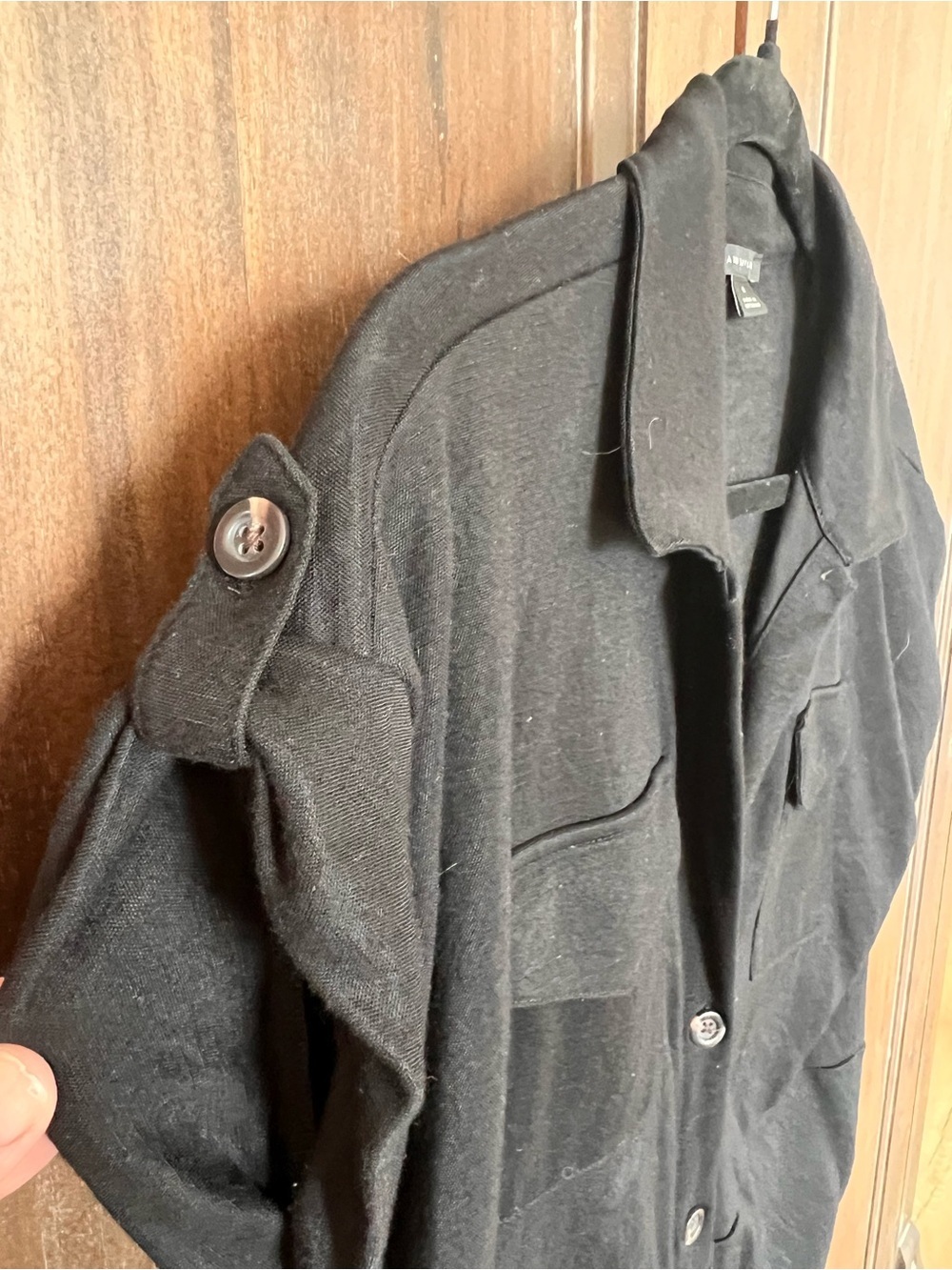 Ann Taylor Classic Black Shirt Dress - Picture 3 of 4